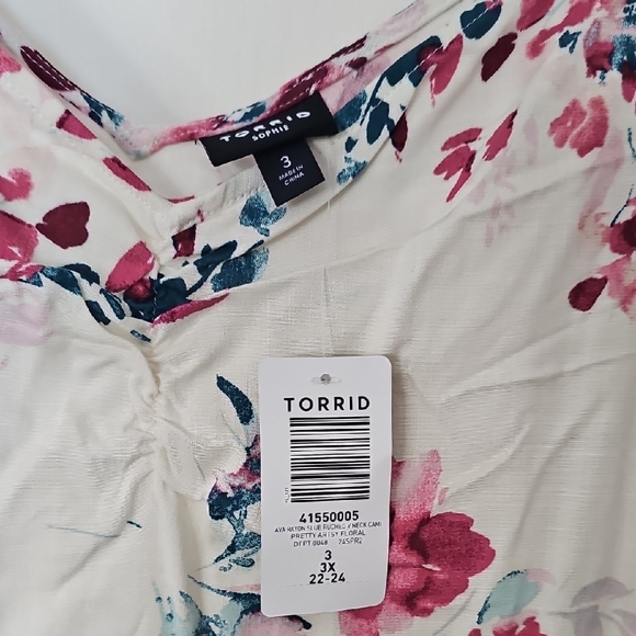 Torrid Pink and Cream Floral Camisole - Picture 3 of 3
